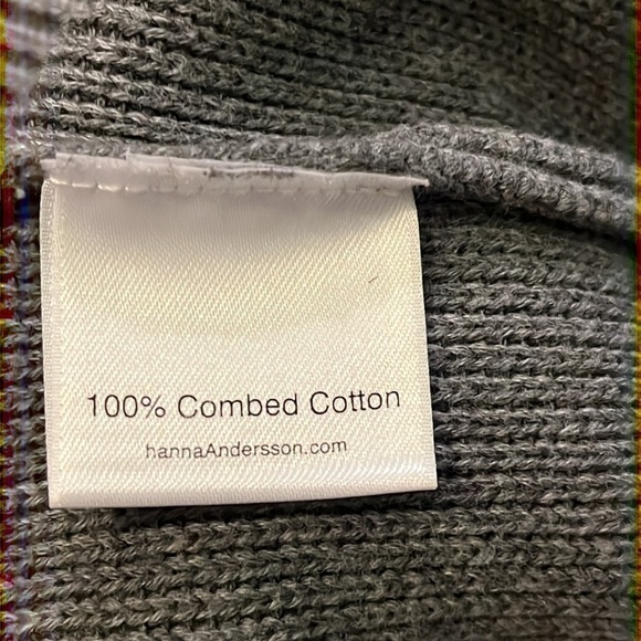 Hanna Andersson Sweater Zipper Mock Neck Stripes 100% Cotton Gray 140cm/US10 - Picture 6 of 7